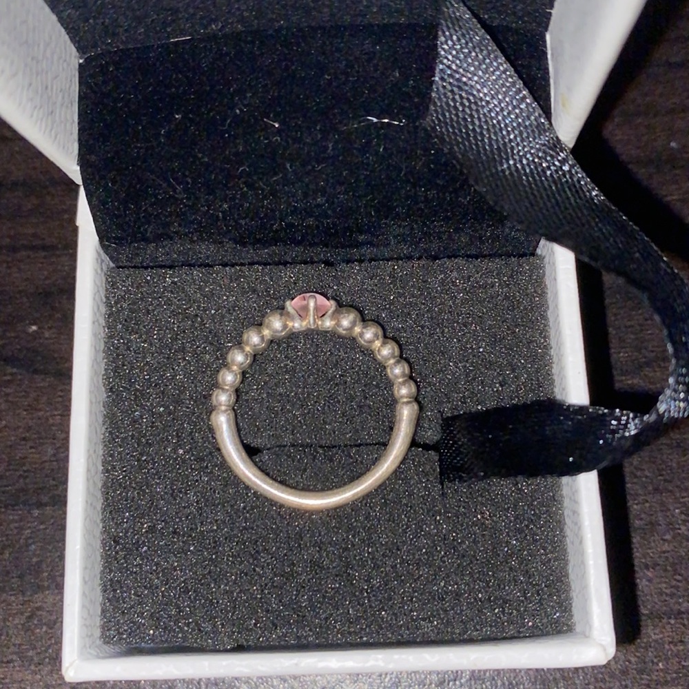 Authentic pandora October petal pink ring size 5 - Picture 2 of 4